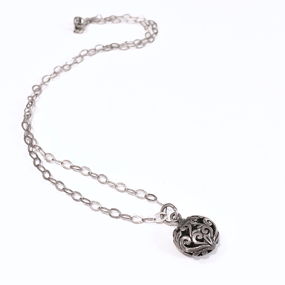 Sterling Silver Necklace with Ornate Pendant 925